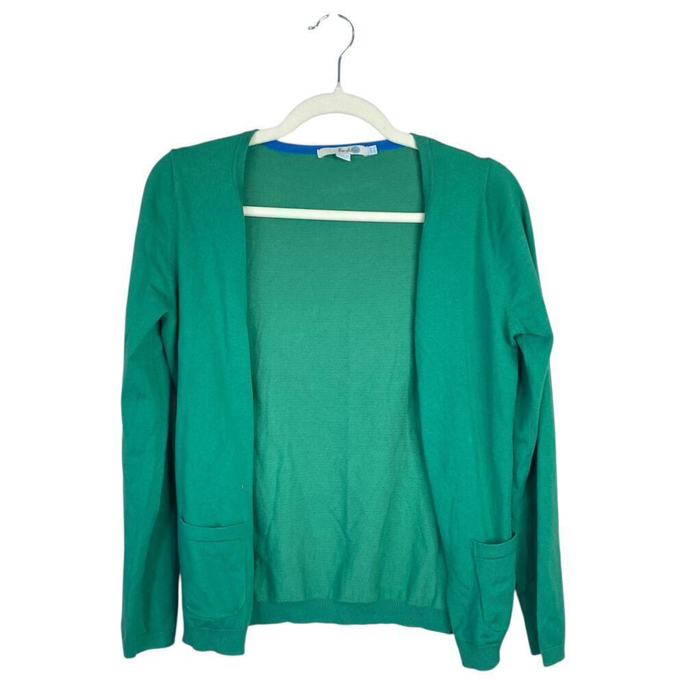 BODEN Favorite Cardigan Button Front Kelly Green Meadow Size 4 Preppy Twee